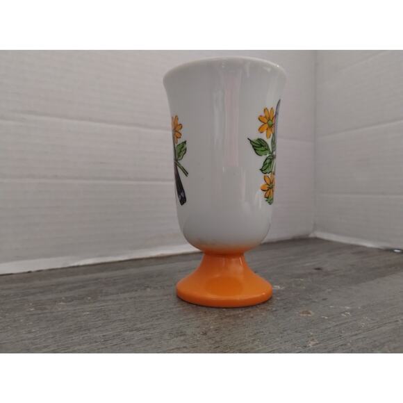 Song Bird Pedestal Mug Irish Coffee Cup FRED ROBERTS Orange - Picture 3 of 7